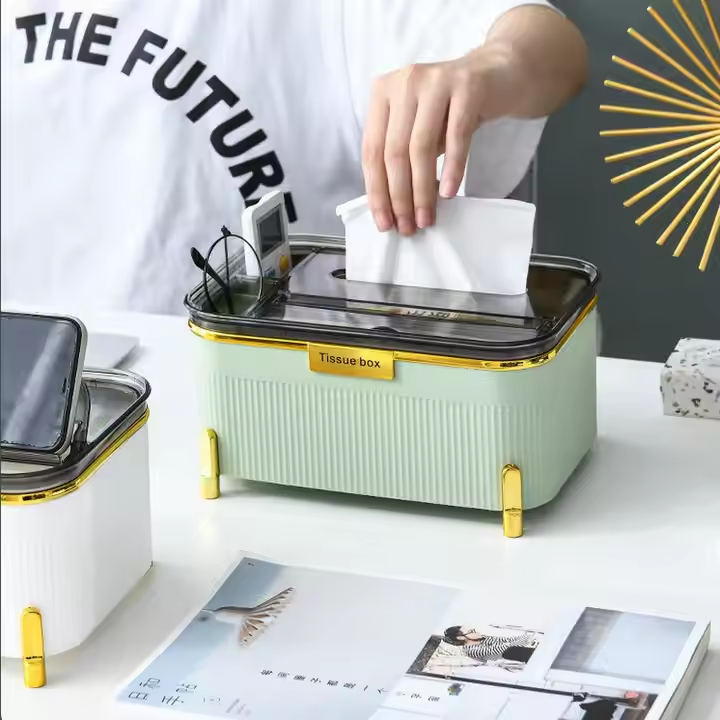 Luxury 3 in 1 Vertical Tissue Case with Storage box